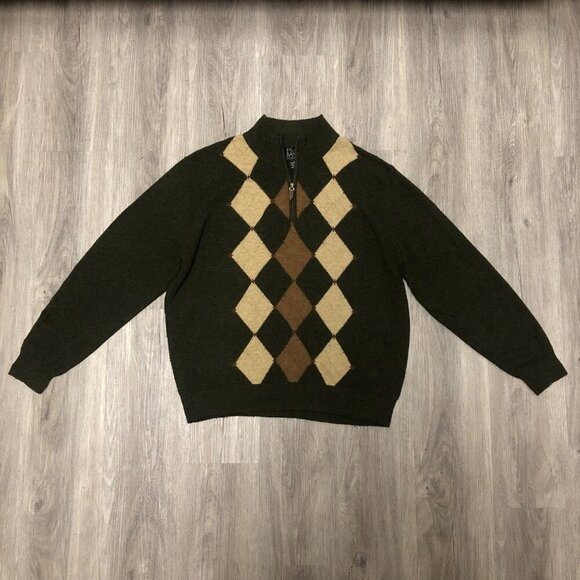 Jos. A. Bank Executive Collection Lamb's Wool Argyle Sweater Men's Size Large - Picture 1 of 13